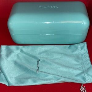 Tiffany & Co. Turquoise Eyeglass Case Hard & Soft Eyeglass cleaner bag/protector